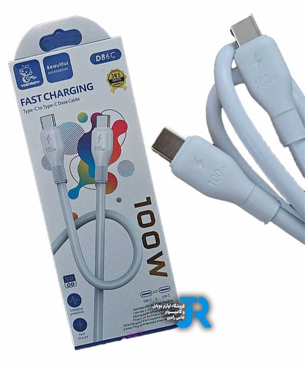 کابل شارژ دو سر تایپ سی 100 وات سوپرفست Vdenmenv مدل D86C