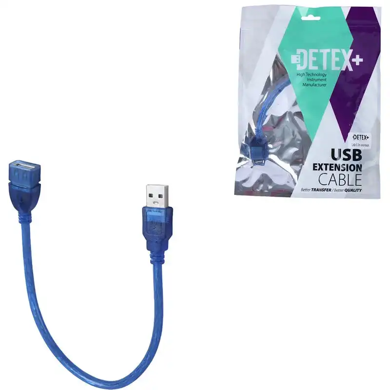 کابل افزایش طول USB دیتکس پلاس +Detex طول 30 سانتی متر