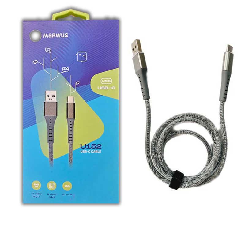 کابل شارژر تایپ سی برزنتی فلزی marwus مدل U152