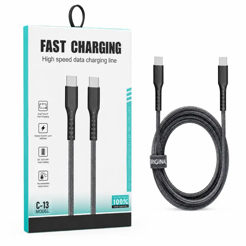 کابل شارژ دوسر تایپ سی سوپرفست برزنتی  مدل C-13